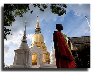 Moine bouddhiste en Thaïlande